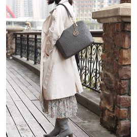 MKF Collection Shoulder Handbag for Women: Vegan Leather Satchel-Tote Bag, Top-Handle Purse, Ladies Pocketbook by Mia K