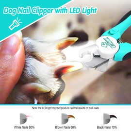 VIWIK 2 in 1 Dog Nail Trimmers with LED Light for Bloodline, Dog Comb, Dog Nail Clippers with Quick Sensor & Safety Guard to Avoid Overcutting, Cat Puppy Claw Clipper for Grooming with Nail File Blue