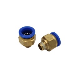 Pneumatic Plug Connection 1/4 Inch to 16 mm Pneumatic Hose Set of 2 Push-Fit Fitting (1/4 Inch - 16 mm)
