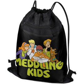 LOGOVISION Scooby Doo Meddling Kids Drawstring Backpack Sports Bag Sackpack 17" x 13", Perfect for Gym, Yoga or Practice