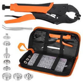 sourcing map 30Pcs Canvas Snap Kit, Fastener Tool Marine Grade Boat Canvas Snaps Heavy Duty Snap for Furniture Canvas Tent Boats, Silver