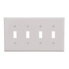 Eaton PJS4W Polycarbonate 4-Gang Screwless Toggle Switch Mid Size Wall
