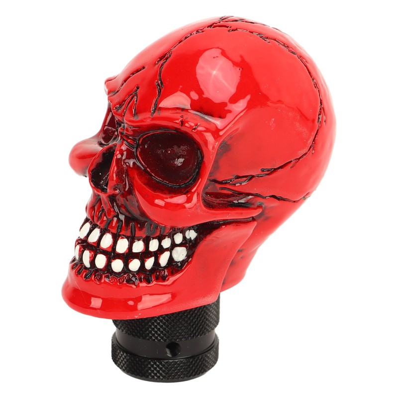 Skull Gear Shift Knob Red Universal Skull Head Resin Shift