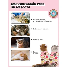 Traje De Recuperación para Gatos Y Perros Pequeños, Transpirable Y Elásticos, Evita Morder Y Lamer Heridas Después De La Cirugía, Protege Heridas Abdominales Y Enfermedades De La Piel
