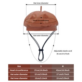 PET SHOW Dog Beret Hat for Small Medium Dogs Cats Party Holiday Headband Cap French Leather Berets with Adjustable Chin Strap Cute Fashion Puppy Hats Pets Costumes Accessories(Brown,M)