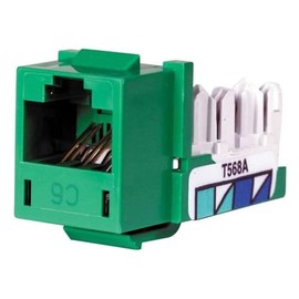 Hubbell - HXJ6GN24 - NEXTSPEED, Xcelerator, Cat 6 Jack, Thermoplastic, 8-Port, T568A/T568B, 100 Ohm, Green, ( Each )