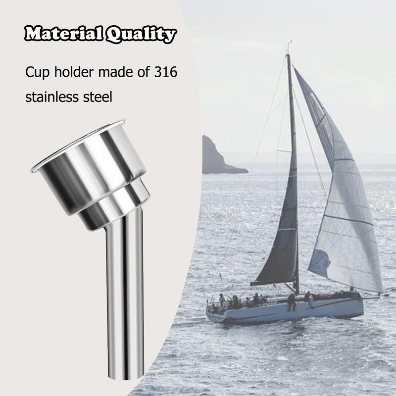 316 Stainless Steel Boat Cup Holder,Portable Cup Holder,30 Degree Outrigger