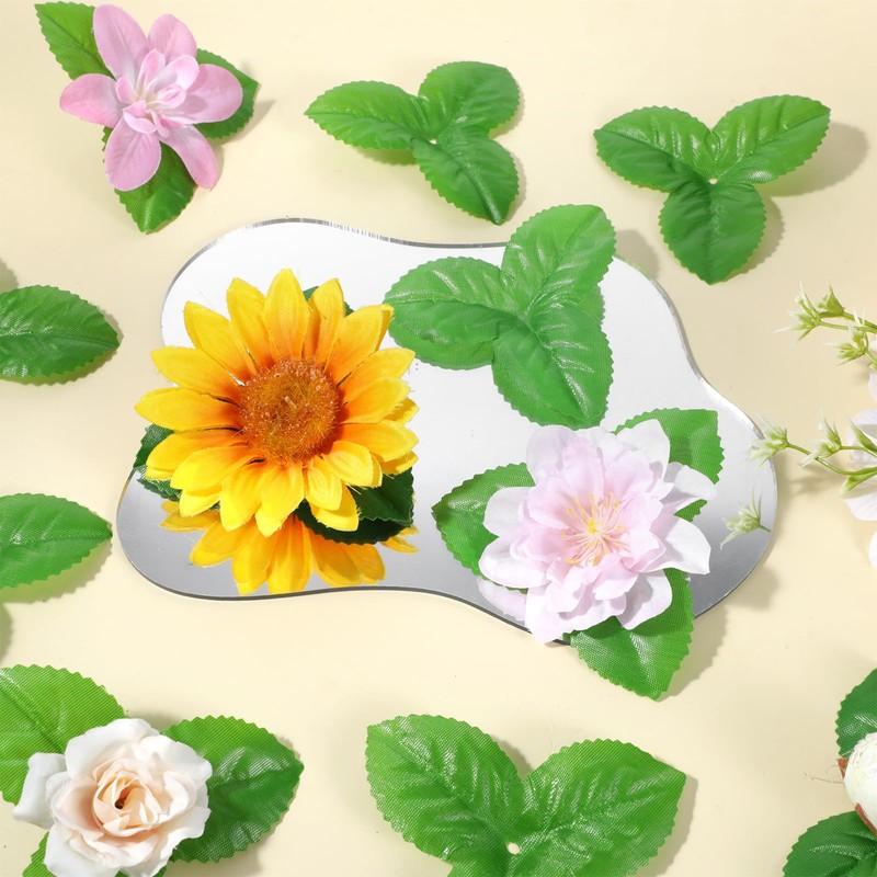 Yolev 200pcs Artificial Leaves 3.74 inch Flower Rose Leaf Fake
