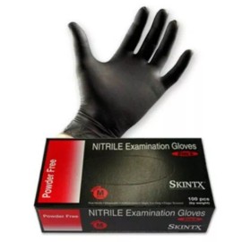 Skintx MECHANICS Glove, 5-mil THICK, SKINTX BLACK Nitrile, Powder-Free, Size M