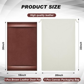 Saysurey Leather Desk Pad Protector 30" x 18" Leather Desk Blotter with Side Rails Desk Mat for Office Home Workplace Desktop Writing Board Christmas Gifts for Dad Husband(Brown)