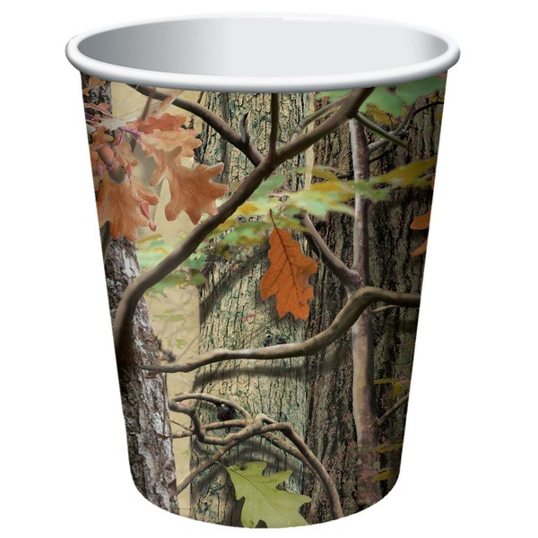 Club Pack of 96 Hunting Camo Disposable Paper Hot and Cold Drinking Party Cups 9 oz.