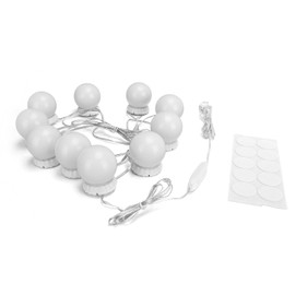 LED Makeup Mirror Lights Retractable Mirror Lamp with Dimmable Light Bulbs and USB Power Supply Plug for Makeup