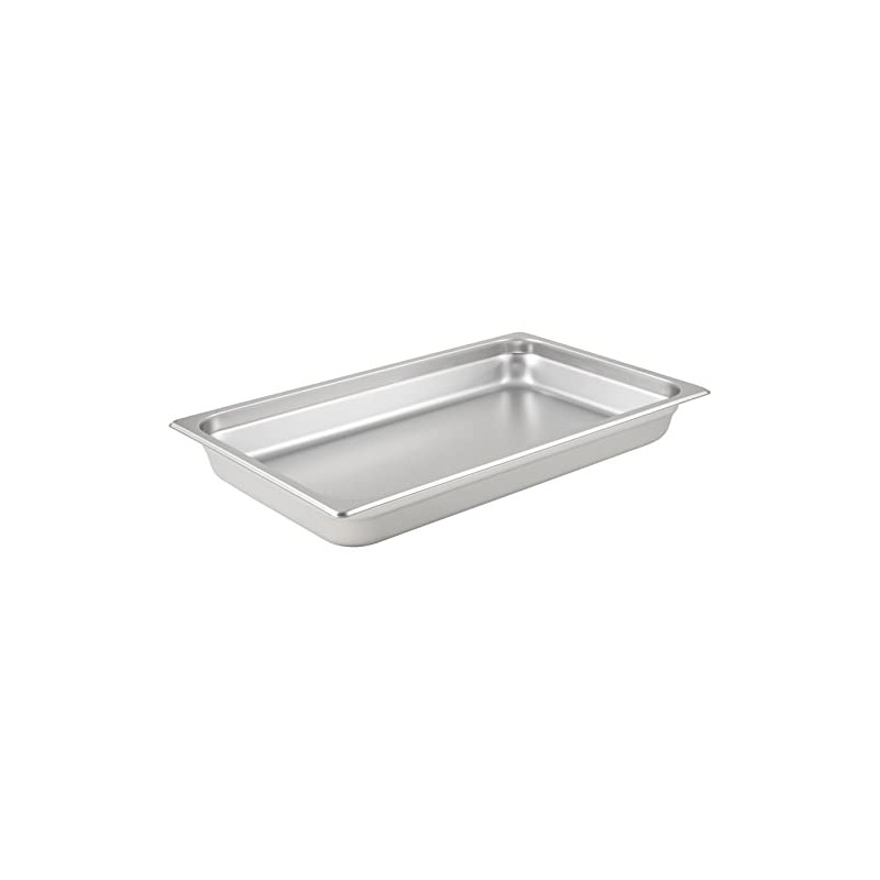 Winco 2.5-Inch Deep Full-Size Anti-Jamming Steam Table Pan, 25 Gauge,