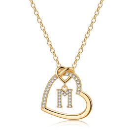 M MOOHAM Mom Christmas Gifts for Women Girls - M Necklace for Girls Initial Necklace Mom Christmas Gifts for Women Heart Necklace Gold Jewelry for Girls Gifts for Teen Girls Gifts for Women Girls