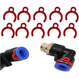 Retaining Ring Set of 10 for Pneumatic Push-Fit Connection with 4, 6, 8, 10 or 12 mm Hose Closure (for Hose Connection Diameter 6 mm)