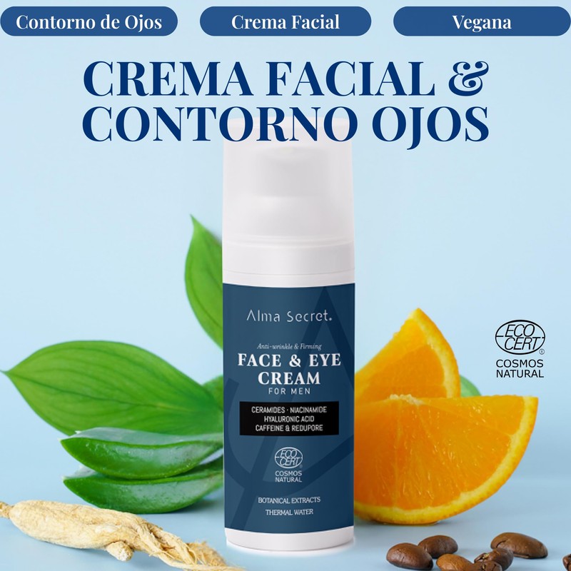 Alma Secret Men's Moisturising Face & Eye Cream with Caffeine,