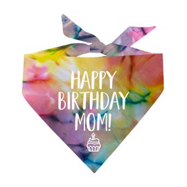 Happy Birthday Mom! Dog Bandana (Rainbow Scrunch, OS 168)
