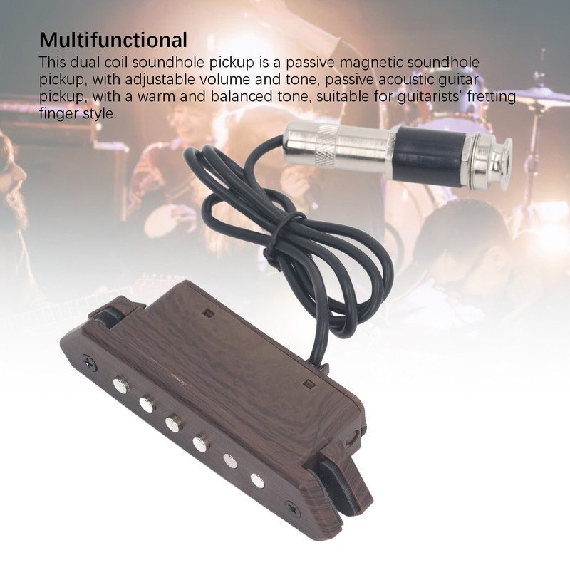 Acoustic Guitar Pickup Hole Free Volume Tone Control Dual Coil