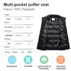 Chrisuno Women Puffer Vest Cotton Padded Stand Collar Outerwear Black