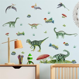 HOTIYOK Dinosaur Sticker Cartoon Animal Wall Sticker Stylish Pterosaurs Sticker DIY Wallpaper Wall Sticker Removable Wall Paper Art Boys Girls Bedroom Children Room Kindergarten Nursery Wall Sticker