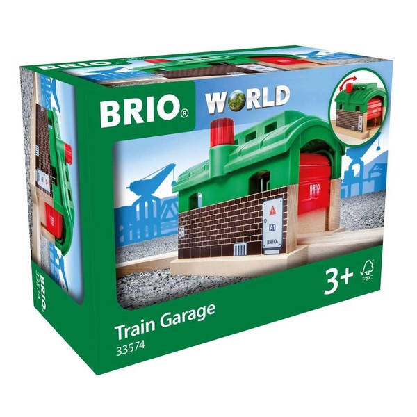 BRIO World 33574 - Train Garage - 1 Piece Wooden Toy Train Accessory for Kids Age 3 and Up