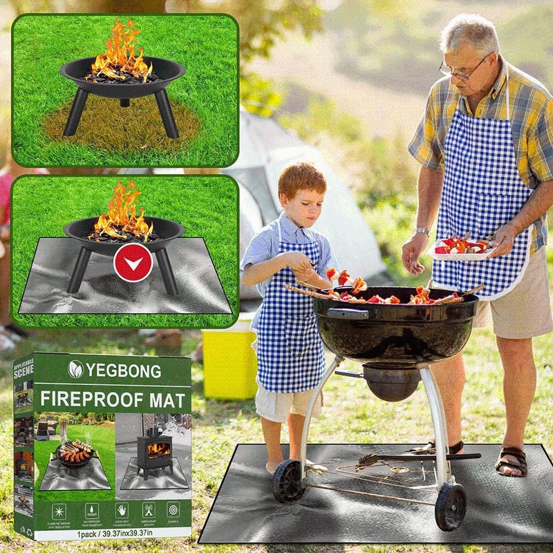 Fire Pit Mat, 4 Pack 39 x 39 Inch Square