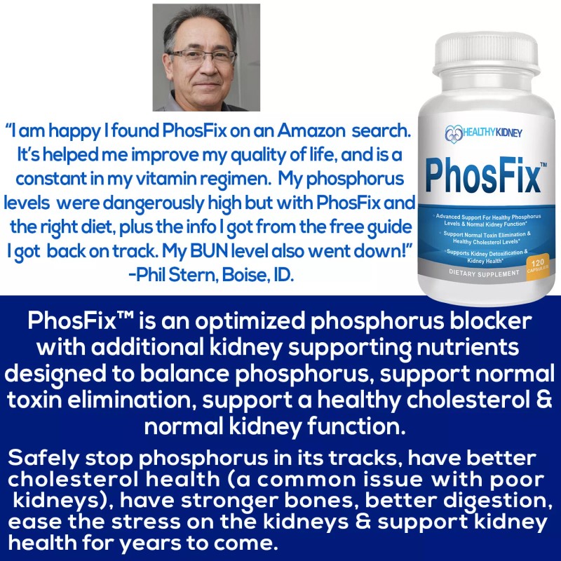 HealthyKidney PhosFix Phosphorus Binder with Chitosan for Healthy Phosphorus Levels,