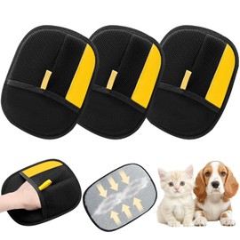 marveher Pet Hair Removal Gloves,Electrostatic Gloves Pet Hair, Efficient Grooming Glove for Cats Dogs, Reusable Pet Hair Removal Tool for Couch, Furniture, Carpet, Curtain (3PCS)