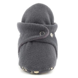 Mayaco Fleece Baby Booties - Cotton & Gripper Bottoms, Non Skid, Soft Sole, Stay On Baby Shoes, Cozy Boys & Girls Bootie (Gray, us_footwear_size_system, infant, age_range, wide, 6_months, 12_months)