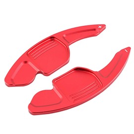 red carbon fiber shift paddle 2008 tt + b8 s4 shifter Shift Paddles, 2pcs Aluminum Alloy Car Steering Wheel Paddle Blade Shifter Extension for A3 A4L A5 A6 A7 A8 Bright Red Color