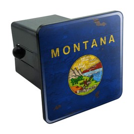 GRAPHICS & MORE Rustic Montana State Flag Distressed USA Tow Trailer Hitch Cover Plug Insert