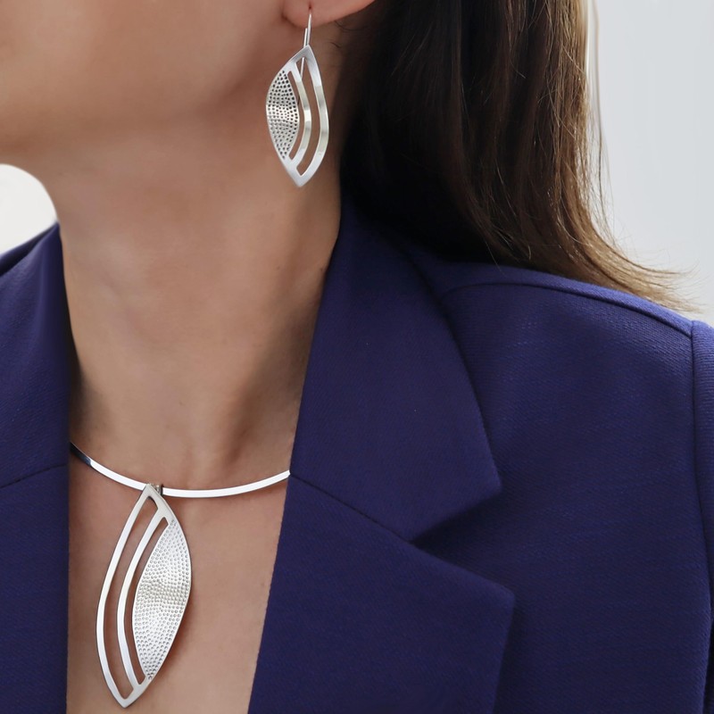 Threader Solid 925 Sterling Silver Curved Drop Earrings