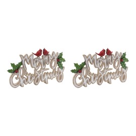 Set of 2 Merry Christmas Tabletop Word Signs 7.25"