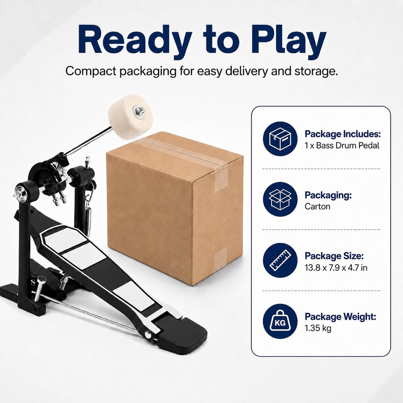 Adjustable Bass Drum Pedal — Aluminum Alloy Kick Pedal for