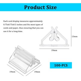 ZHIQIN Pack of 100 Plastic Transparent Place Card Holders Acrylic Playing Card Holder Clear Card Games Stand Plastic Game Card Stands for Cards Photo Board Game Marker Pictures