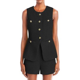 Sleeveless Blazers Vest For Women Tweed Waistcoat 2025 Spring Long Linen Jacket Lightweight Plus Size Oversized Vest Womens Fashion Business Casual Work Lady Ladies Blazers Jackets Suit Tops Top