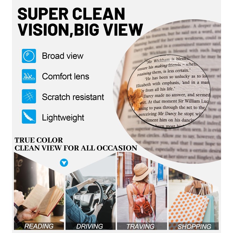 OCCI CHIARI 6.0 High Magnification Reading glasses Women Comfort Readers(4.0