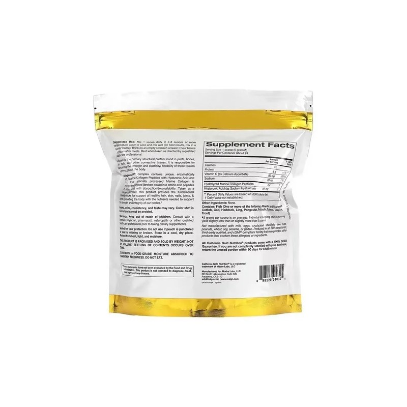 Colágeno Marino Hidrolizado A Hialurónico Y Vitamina C 464gr