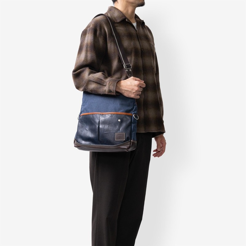 [Mustache] MOUSTACHE Shoulder Bag VMR-5696, navy mixed color