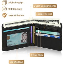 Toyuma Leather Wallet for Teen Boys Girls Kids Purse Wallet Credit ID Card Cute Kawaii Cool Aesthetic Slim Cartoon Bifold Small Coin Purses for Youth Women Minimalist Wallet, Space