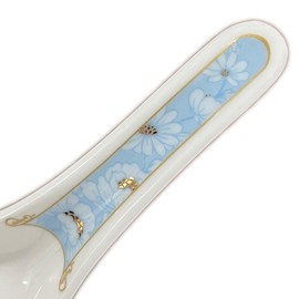 Narumi 52468-23402 Astragalus Set, 5.1 inches (13 cm), Blue, Floral Pattern, Cute, Stylish, Pair of Astragalus Spoons, Spoons, Ceramic, Gift Box Included