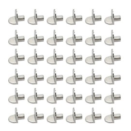 Shelf Support Stud Pegs 5mm 80pcs Metal Shelf Pegs L Shaped Cabinet Shelves Supports Nickel Plated Shelf Bracket Pins for Kitchen Bookcase Closet Wardrobe Cupboard