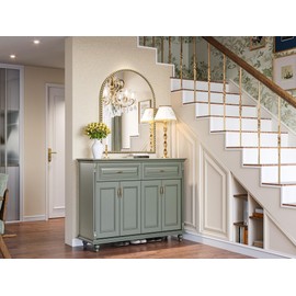 Brauthon Arched Mirror for Wall, 24"x36" Gold Arch Bathroom Vanity Mirror, Antique Gold Metal Beaded Frame Decorative Mirror for Vanity Accent Bedroom Living Room Hallway Fireplace