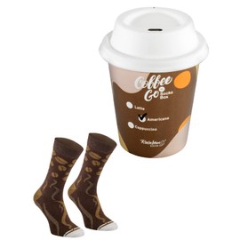 Rainbow Socks - Women's Men's Funny Socks in a Coffee Cup to Take Away - Novelty Coffee Socks Gift - 4 Variations, 1 x Americano