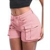 ELLEVEN Women's Y2K Cargo Shorts - Summer Pink with Pockets