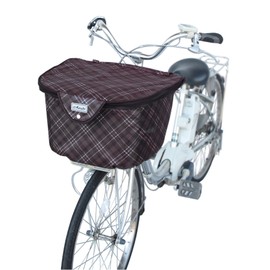 Maruto D-2FCH2400 Thick 2-Tier Check Front Basket Cover, Check Brown