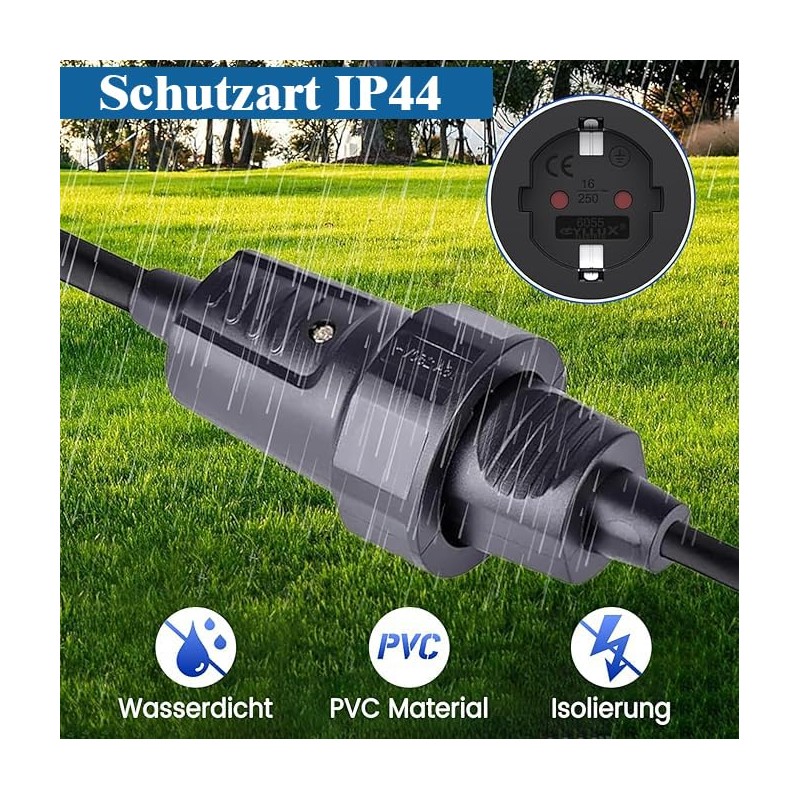 MejaRizon Schuko Coupling, Pack of 2 Schuko Plug Coupling with