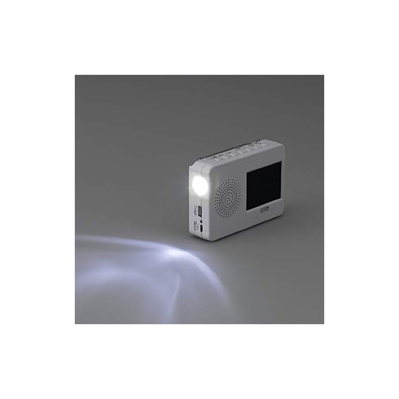 Yazawa TV07WH 3.2 Inch Hand Crank Charging One-Seg TV (White)