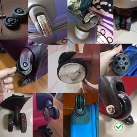 Set of 2, Suitcase Tire Replacement Kit, Wheel Repair, Silent Wheels, Caster Replacement, Repair Kit, Carry Bag, Suitcase, Wheels, DIY, Replacement (Axle 1.4 / 2.4 inches (35/60 mm), Wheel Diameter