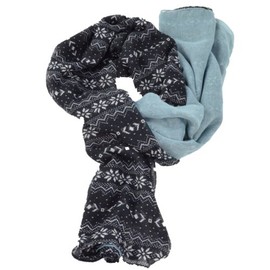 Cozzy Land Fairisle Scarf-Black-42 inches wide x 64 inches long